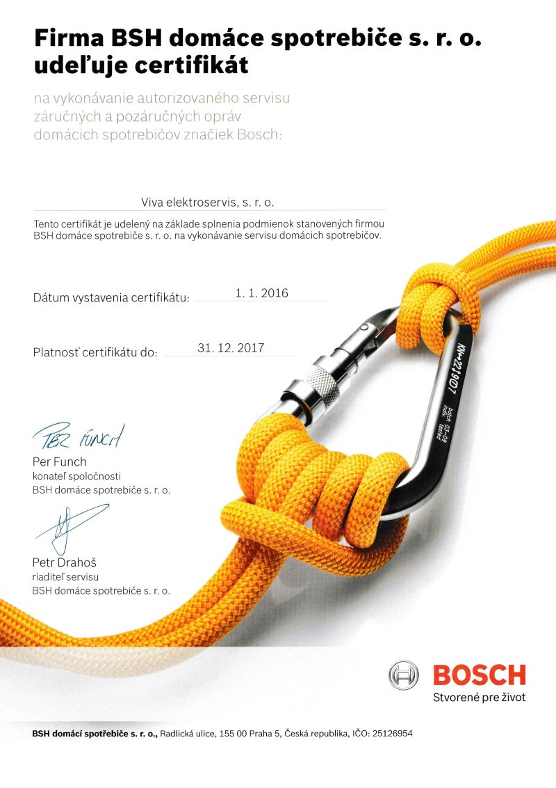 bosch certifikat 2016s