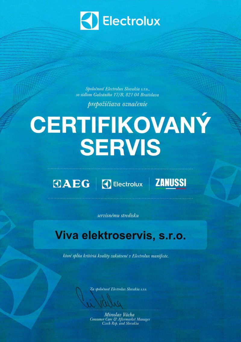 electrolux certifikat 2016s